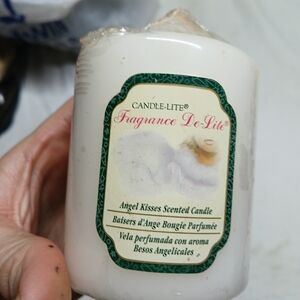 Candle-lite Fragrance De-Lite Angel Kisses scented pillar candle. New 2.8" X 4"